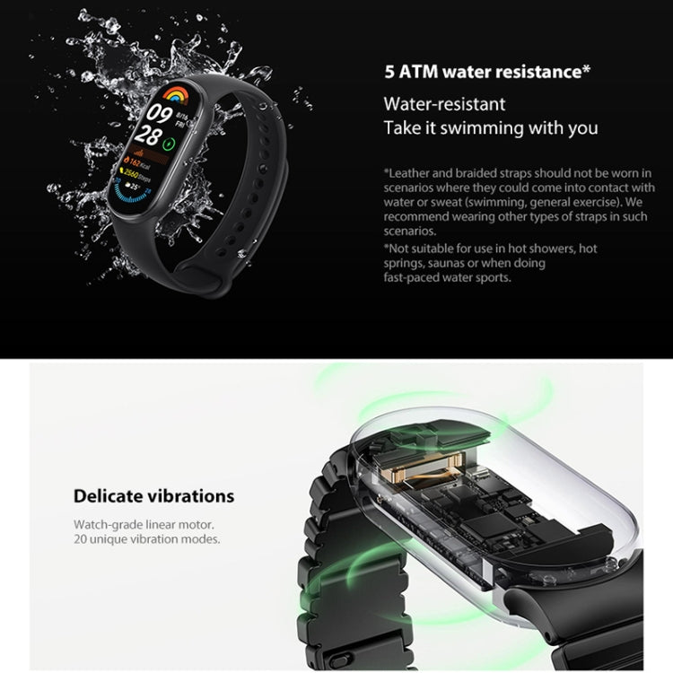 [HK Warehouse] Original Xiaomi Smart Band 9 Global 1.62 inch AMOLED Screen 5ATM Waterproof Smart Watch, Support Blood Oxygen / Heart Rate Monitor (Black) - Wearable Devices by Xiaomi | Online Shopping UK | buy2fix