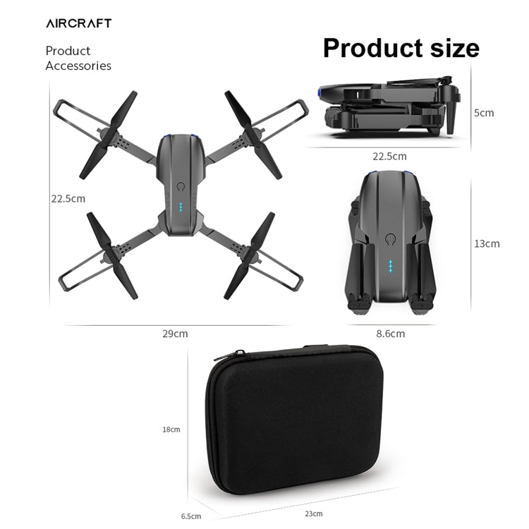 E99 Max 2.4G WiFi Foldable 4K HD Camera RC Drone Quadcopter Toy, Dual Camera (Black) - RC Aircrafts by buy2fix | Online Shopping UK | buy2fix