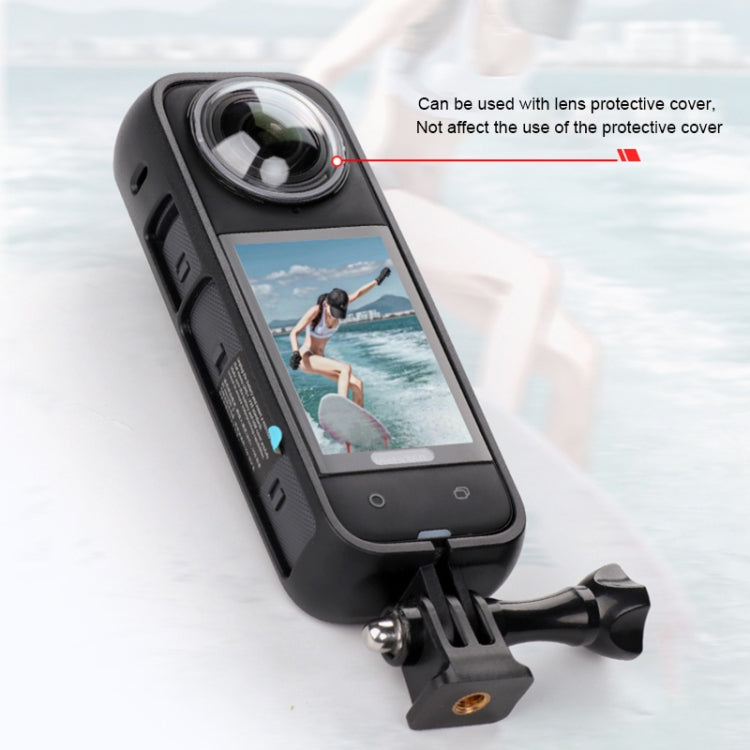 For Insta360 X4 PC Plastic Protective Frame with PC Lens Cover Guard (Black) - Mount & Holder by buy2fix | Online Shopping UK | buy2fix