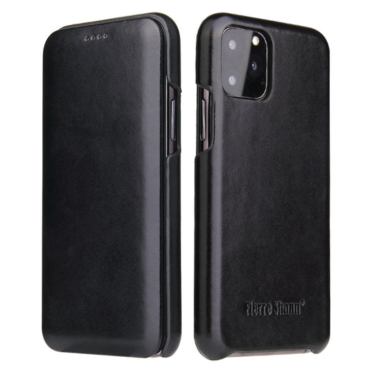 For iPhone 11 Pro Fierre Shann Business Magnetic Horizontal Flip Genuine Leather Case (Black) - iPhone 11 Pro Cases by FIERRE SHANN | Online Shopping UK | buy2fix