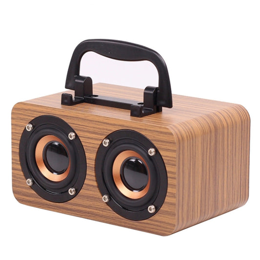 FT-4002 Wooden Wireless Bluetooth Portable Retro Subwoofer Speakers, Support TF card & USB MP3 Playback(Yellow Wood Grain) - Desktop Speaker by buy2fix | Online Shopping UK | buy2fix