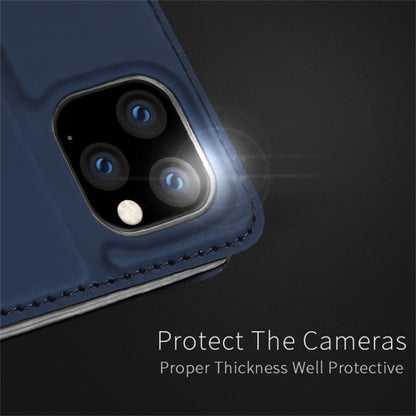 For iPhone 11 DUX DUCIS Skin Pro Series Shockproof Horizontal Flip Leather Case with Holder & Card Slots(Dark Blue) - iPhone 11 Cases by DUX DUCIS | Online Shopping UK | buy2fix