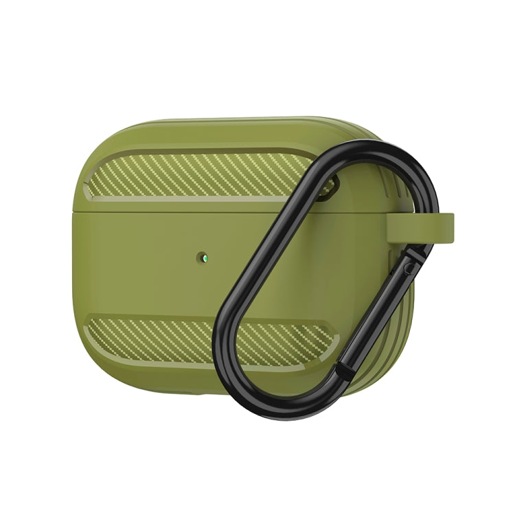 Wireless Earphones Shockproof Carbon Fiber Armor TPU Protective Case For AirPods Pro(Grass Green) - For AirPods Pro by buy2fix | Online Shopping UK | buy2fix