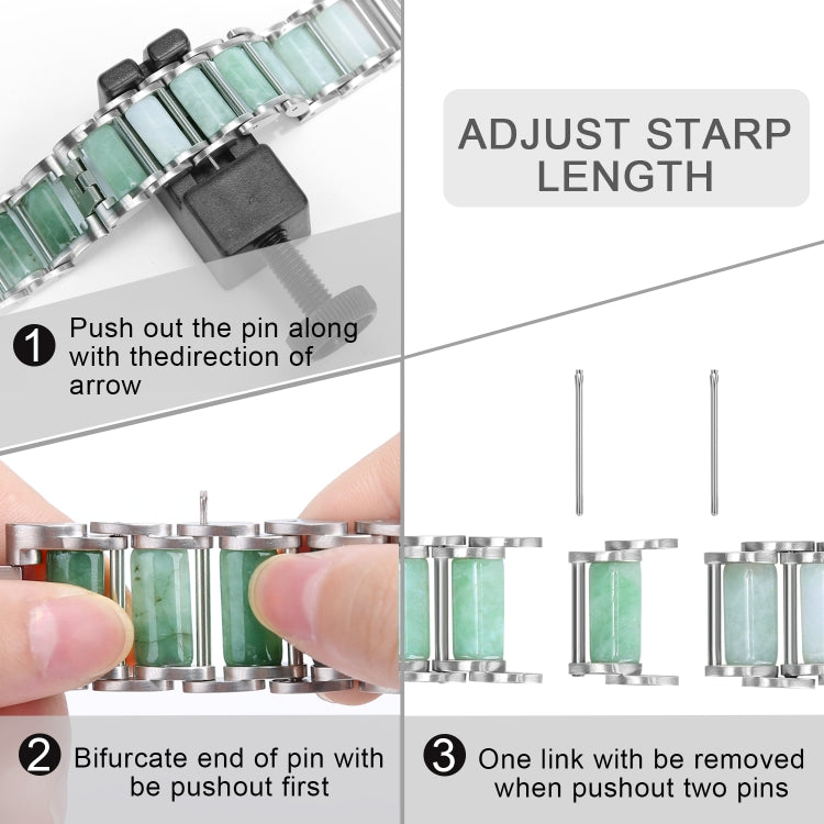 Emerald Stainless Steel Watch Band For Apple Watch Series 9&8&7 41mm / SE 3&SE 2&6&SE&5&4 40mm / 3&2&1 38mm(Silver) - Watch Bands by buy2fix | Online Shopping UK | buy2fix