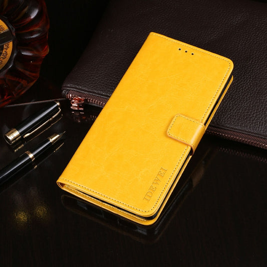 For Blackview A80S idewei Crazy Horse Texture Horizontal Flip Leather Case with Holder & Card Slots & Wallet(Yellow) - More Brand by idewei | Online Shopping UK | buy2fix