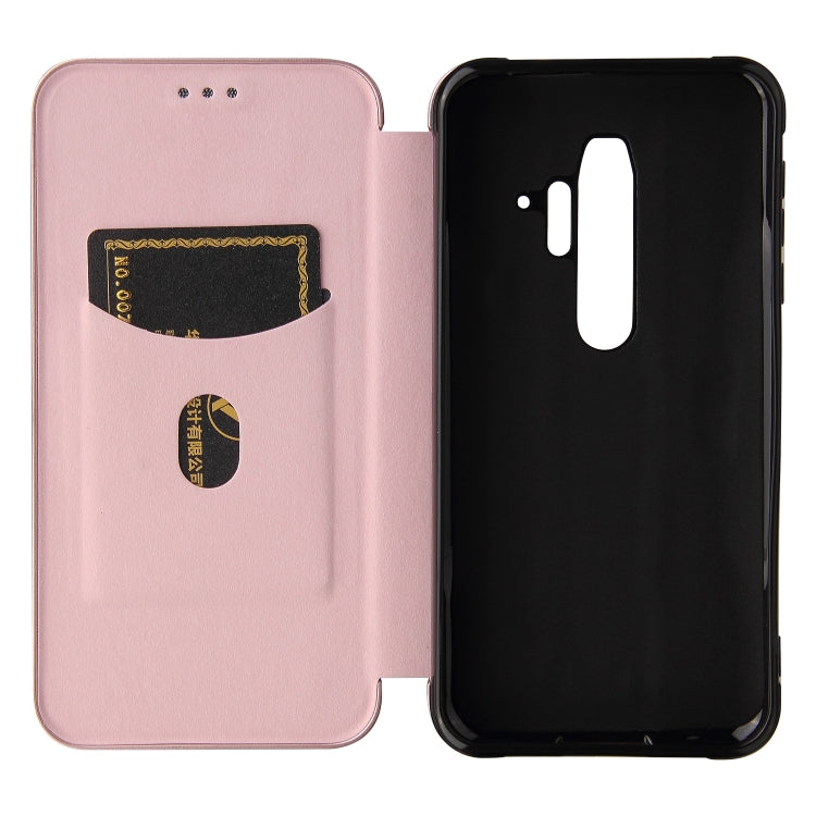 For Blackview BV6300 Pro Carbon Fiber Texture Horizontal Flip TPU + PC + PU Leather Case with Card Slot(Pink) - More Brand by buy2fix | Online Shopping UK | buy2fix