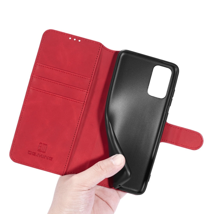 For Xiaomi Redmi Note 9 4G DG.MING Retro Oil Side Horizontal Flip Leather Case with Holder & Card Slots & Wallet(Red) - Xiaomi Cases by DG.MING | Online Shopping UK | buy2fix