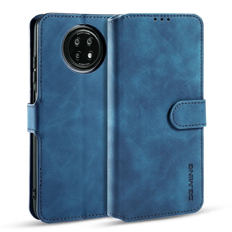 For Xiaomi Redmi Note 9 5G DG.MING Retro Oil Side Horizontal Flip Leather Case with Holder & Card Slots & Wallet(Blue) - Xiaomi Cases by DG.MING | Online Shopping UK | buy2fix