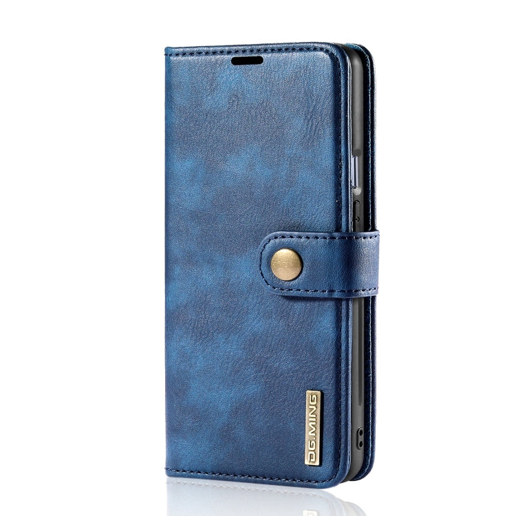 For OnePlus 9 DG.MING Crazy Horse Texture Flip Detachable Magnetic Leather Case with Holder & Card Slots & Wallet(Blue) - OnePlus Cases by DG.MING | Online Shopping UK | buy2fix