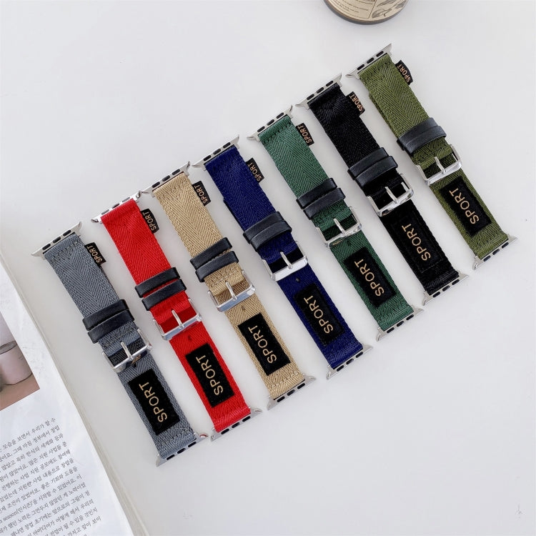 Nylon Watch Band For Apple Watch Ultra 49mm&Watch Ultra 2 49mm / Series 9&8&7 45mm / SE 3&SE 2&6&SE&5&4 44mm / 3&2&1 42mm(Army Green) - Watch Bands by buy2fix | Online Shopping UK | buy2fix