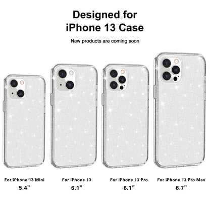 For iPhone 13 mini Shockproof Terminator Style Glitter Powder Protective Case (White) - iPhone 13 mini Cases by buy2fix | Online Shopping UK | buy2fix