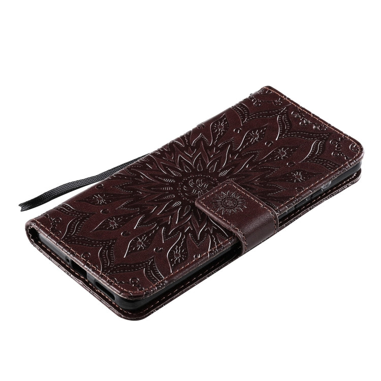 For Huawei P50 Pro Sun Embossing Pattern Horizontal Flip Leather Case with Card Slot & Holder & Wallet & Lanyard(Brown) - Huawei Cases by buy2fix | Online Shopping UK | buy2fix