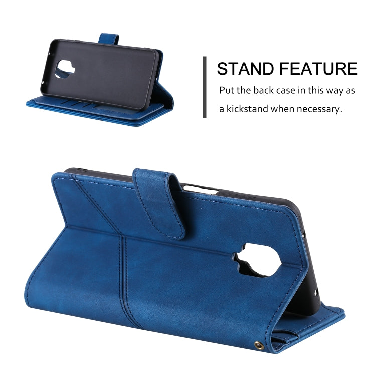 For Xiaomi Redmi Note 9 Pro/Note 9S Skin Feel Business Horizontal Flip PU Leather Case with Holder & Multi-Card Slots & Wallet & Lanyard & Photo Frame(Blue) - Xiaomi Cases by buy2fix | Online Shopping UK | buy2fix