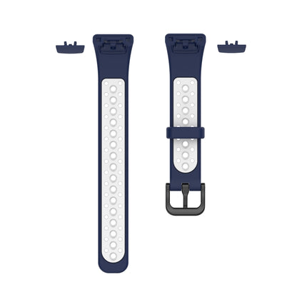 For Huawei Band 6 / Honor Band 6 Universal Two-color Breathable Silicone Watch Band(Midnight Blue White) - Watch Bands by buy2fix | Online Shopping UK | buy2fix