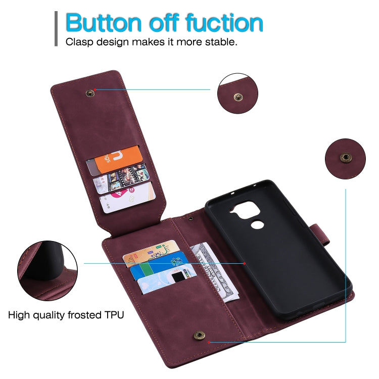 For Xiaomi Redmi Note 9 Skin Feel Business Horizontal Flip PU Leather Case with Holder & Multi-Card Slots & Wallet & Lanyard & Photo Frame(Red) - Xiaomi Cases by buy2fix | Online Shopping UK | buy2fix