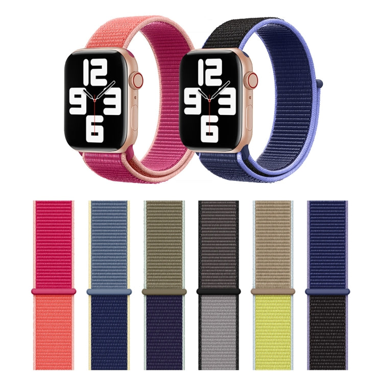 For Apple Watch Series 7 45mm / 6 & SE & 5 & 4 44mm / 3 & 2 & 1 42mm Color Matching Nylon Watch Band(Orange + Rose Red) - Watch Bands by buy2fix | Online Shopping UK | buy2fix