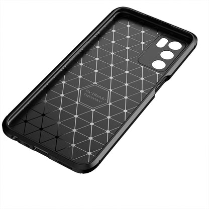 For OPPO A16 Carbon Fiber Texture Shockproof TPU Case(Brown) - OPPO Cases by buy2fix | Online Shopping UK | buy2fix