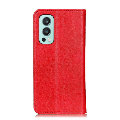 For OnePlus Nord 2 5G Magnetic Crazy Horse Texture Horizontal Flip Leather Case with Holder & Card Slots & Wallet(Red) - OnePlus Cases by buy2fix | Online Shopping UK | buy2fix