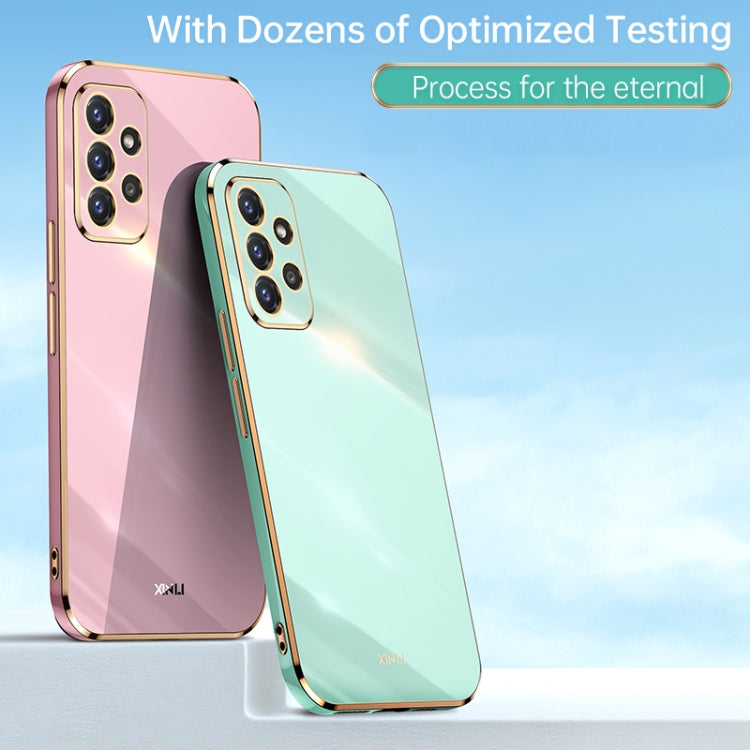 For Samsung Galaxy A72 5G XINLI Straight 6D Plating Gold Edge TPU Shockproof Case(Mint Green) - Galaxy Phone Cases by XINLI | Online Shopping UK | buy2fix