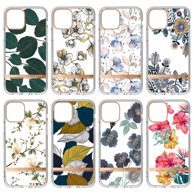 For iPhone 12 Pro Max High Translucent Electroplating Flower Pattern TPU + PC Shockproof Case(Po-phase Flowers) - iPhone 12 Pro Max Cases by buy2fix | Online Shopping UK | buy2fix