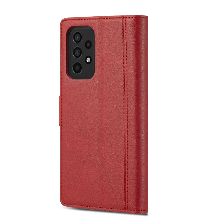 For Samsung Galaxy A52 5G / 4G LC.IMEEKE Magnetic Buckle PU + TPU Horizontal Flip Leather Case with Holder & Card Slots & Wallet(Red) - Galaxy Phone Cases by LC.IMEEKE | Online Shopping UK | buy2fix