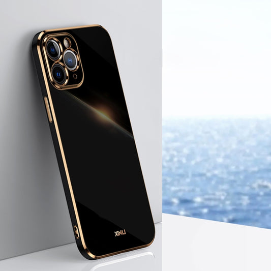 For iPhone 11 Pro Max XINLI Straight 6D Plating Gold Edge TPU Shockproof Case (Black) - iPhone 11 Pro Max Cases by XINLI | Online Shopping UK | buy2fix