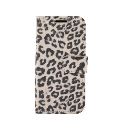 For iPhone 13 mini Leopard Pattern Horizontal Flip PC + PU Leather Case with Holder & Card Slots & Wallet (Brown) - iPhone 13 mini Cases by buy2fix | Online Shopping UK | buy2fix