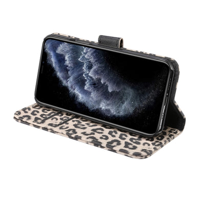 For iPhone 13 mini Leopard Pattern Horizontal Flip PC + PU Leather Case with Holder & Card Slots & Wallet (Brown) - iPhone 13 mini Cases by buy2fix | Online Shopping UK | buy2fix