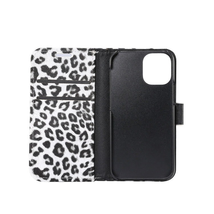 For iPhone 13 mini Leopard Pattern Horizontal Flip PC + PU Leather Case with Holder & Card Slots & Wallet (White) - iPhone 13 mini Cases by buy2fix | Online Shopping UK | buy2fix