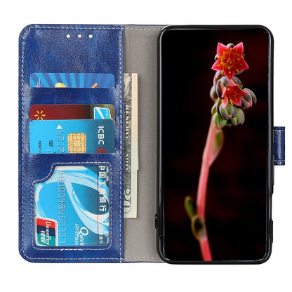 For OPPO A16 Retro Crazy Horse Texture Horizontal Flip Leather Case with Holder & Card Slots & Photo Frame & Wallet(Blue) - OPPO Cases by buy2fix | Online Shopping UK | buy2fix