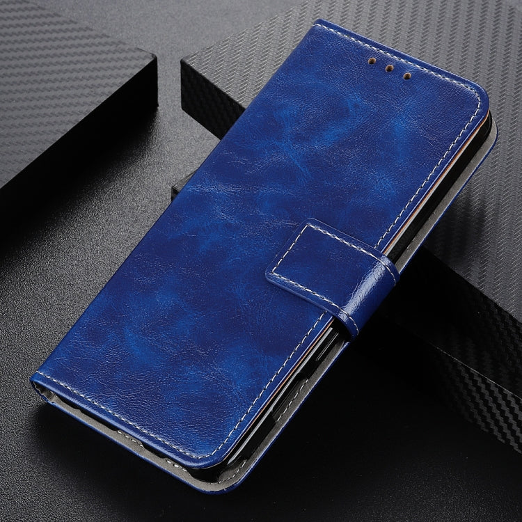 For OPPO A16 Retro Crazy Horse Texture Horizontal Flip Leather Case with Holder & Card Slots & Photo Frame & Wallet(Blue) - OPPO Cases by buy2fix | Online Shopping UK | buy2fix