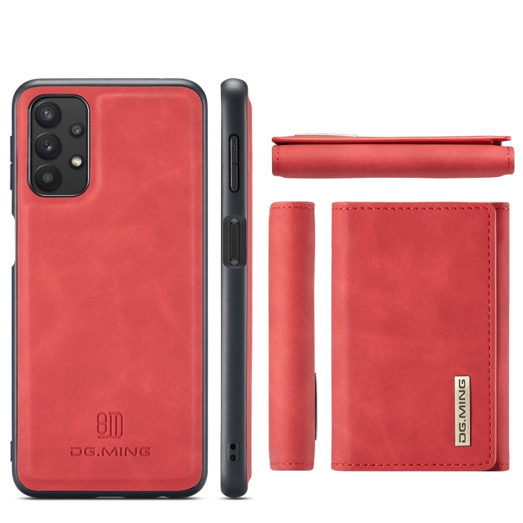 For Samsung Galaxy A32 5G DG.MING M1 Series 3-Fold Multi Card Wallet  Back Cover Shockproof Case with Holder Function(Red) - Galaxy Phone Cases by DG.MING | Online Shopping UK | buy2fix