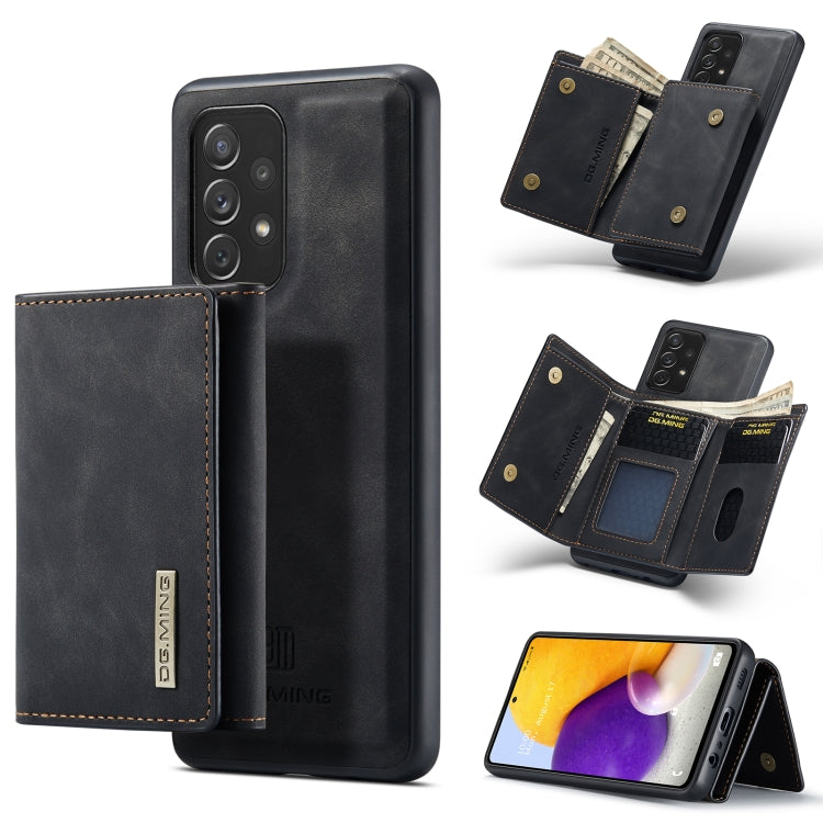 For Samsung Galaxy A72 5G / 4G DG.MING M1 Series 3-Fold Multi Card Wallet  Back Cover Shockproof Case with Holder Function(Black) - Galaxy Phone Cases by DG.MING | Online Shopping UK | buy2fix