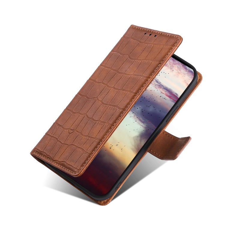 For Huawei P30 Skin Feel Crocodile Texture Magnetic Clasp Horizontal Flip PU Leather Case with Holder & Card Slots & Wallet(Brown) - Huawei Cases by buy2fix | Online Shopping UK | buy2fix