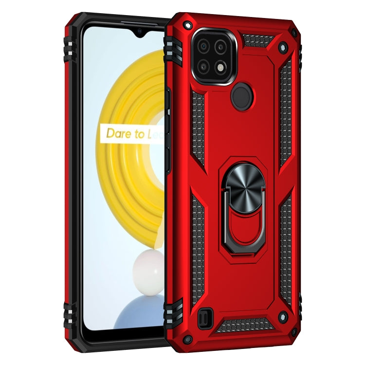 For OPPO Realme C21 Shockproof TPU + PC Protective Case with 360 Degree Rotating Holder(Red) - Realme Cases by buy2fix | Online Shopping UK | buy2fix