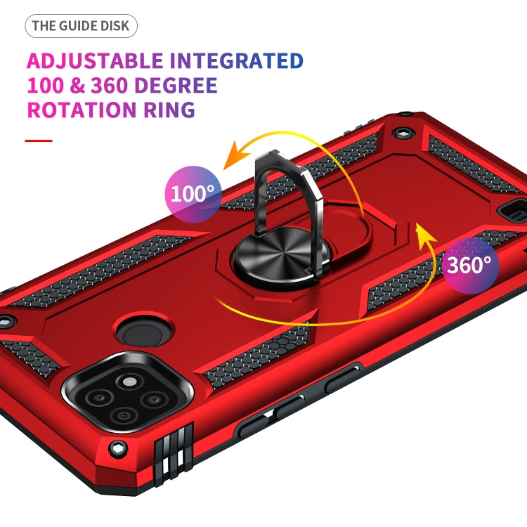 For OPPO Realme C21 Shockproof TPU + PC Protective Case with 360 Degree Rotating Holder(Red) - Realme Cases by buy2fix | Online Shopping UK | buy2fix