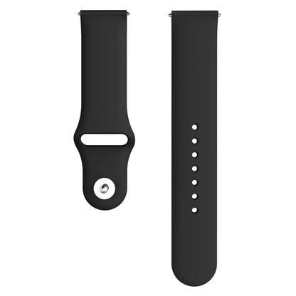 For Samsung Galaxy Watch Active2 Bluetooth Version 44mm Smart Watch Solid Color Silicone Watch Band, Size:L (Black) - Watch Bands by buy2fix | Online Shopping UK | buy2fix