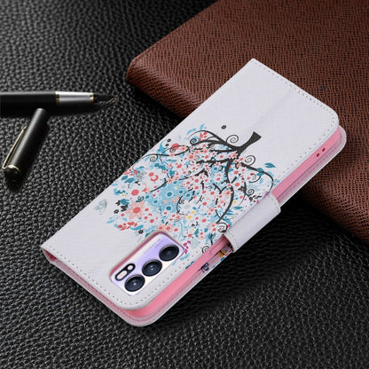 For OPPO Reno6 Colored Drawing Pattern Horizontal Flip Leather Case with Holder & Card Slots & Wallet(Tree) - OPPO Cases by buy2fix | Online Shopping UK | buy2fix