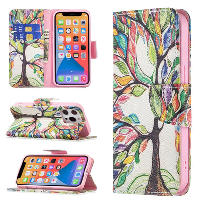 For iPhone 13 Colored Drawing Pattern Horizontal Flip Leather Case with Holder & Card Slots & Wallet(Tree of Life) - iPhone 13 Cases by buy2fix | Online Shopping UK | buy2fix