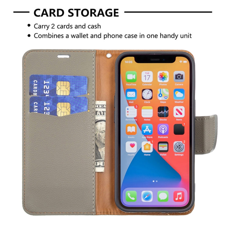 For iPhone 13 Pro Max Litchi Texture Pure Color Horizontal Flip Leather Case with Holder & Card Slots & Wallet & Lanyard (Grey) - iPhone 13 Pro Max Cases by buy2fix | Online Shopping UK | buy2fix