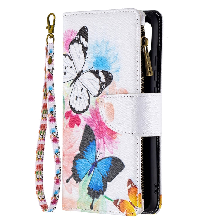 For OPPO A15 Colored Drawing Pattern Zipper Horizontal Flip Leather Case with Holder & Card Slots & Wallet(Two Butterflies) - OPPO Cases by buy2fix | Online Shopping UK | buy2fix