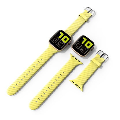 Solid Color Twist Silicone Watch Band For Apple Watch Series 9&8&7 41mm / SE 3&SE 2&6&SE&5&4 40mm / 3&2&1 38mm(Yellow) - Watch Bands by buy2fix | Online Shopping UK | buy2fix