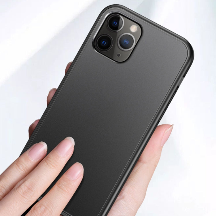 For iPhone 12 / 12 Pro Skin Feel Frosted PC + TPU Shockproof Case with Color Button(Black) - iPhone 12 / 12 Pro Cases by buy2fix | Online Shopping UK | buy2fix