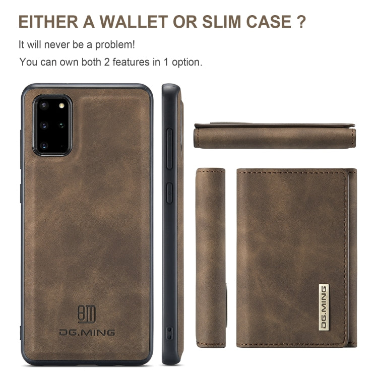 For Samsung Galaxy S20+ DG.MING M1 Series 3-Fold Multi Card Wallet  Back Cover Shockproof Case with Holder Function(Coffee) - Galaxy Phone Cases by DG.MING | Online Shopping UK | buy2fix