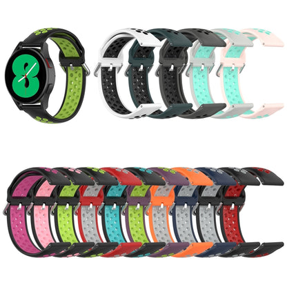 For Samsung Galaxy Watch4 40mm Two-color Silicone Watch Band(Black Mint Green) - Watch Bands by buy2fix | Online Shopping UK | buy2fix