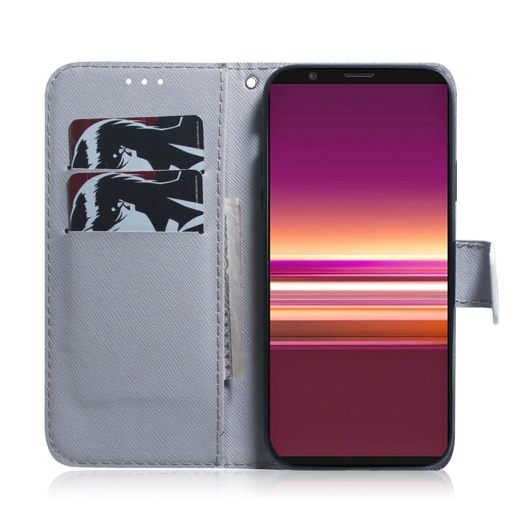 For Sony Xperia 5 Coloured Drawing Pattern Horizontal Flip PU Leather Case with Holder & Card Slots & Wallet(Tiger) - Sony Cases by buy2fix | Online Shopping UK | buy2fix