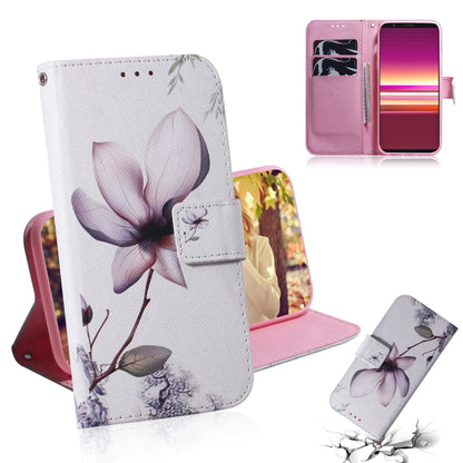 For Sony Xperia 5 Coloured Drawing Pattern Horizontal Flip PU Leather Case with Holder & Card Slots & Wallet(Magnolia) - Sony Cases by buy2fix | Online Shopping UK | buy2fix