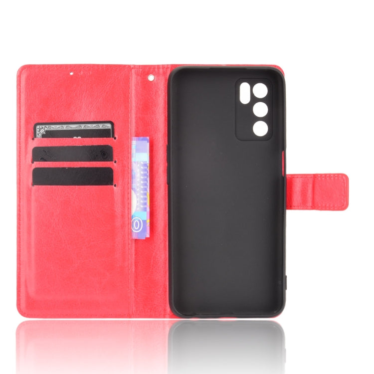 For OPPO A16 Crazy Horse Texture Horizontal Flip Leather Case with Holder & Card Slots & Lanyard(Red) - OPPO Cases by buy2fix | Online Shopping UK | buy2fix