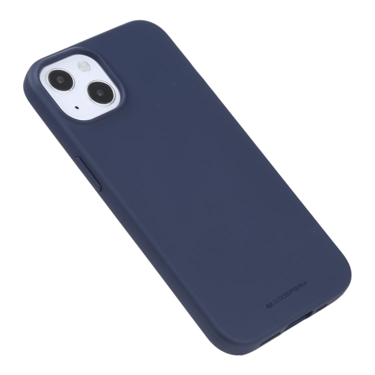 For iPhone 13 GOOSPERY SOFT FEELING Liquid TPU Shockproof Soft Case(Navy Blue) - iPhone 13 Cases by GOOSPERY | Online Shopping UK | buy2fix