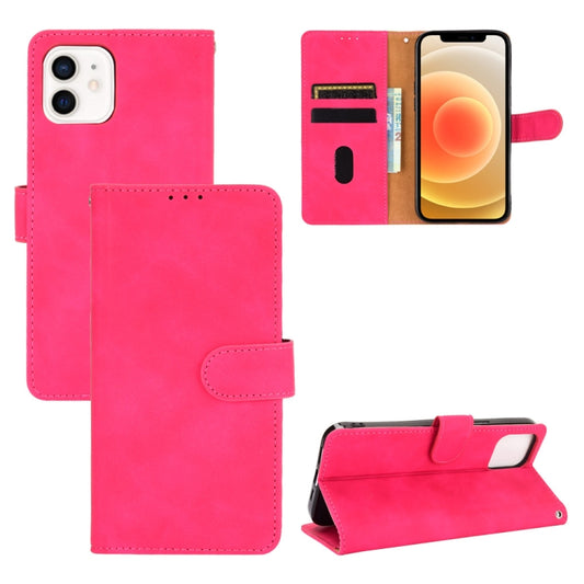 For iPhone 13 Solid Color Skin Feel Magnetic Buckle Horizontal Flip Calf Texture PU Leather Case with Holder & Card Slots & Wallet(Rose Red) - iPhone 13 Cases by buy2fix | Online Shopping UK | buy2fix